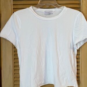 Michael Stars Jackie Crew neck crop white tee S